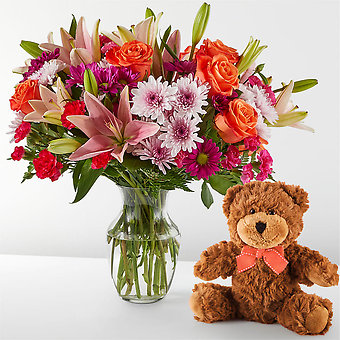 Here's Looking at You Bouquet &amp; Bear Set