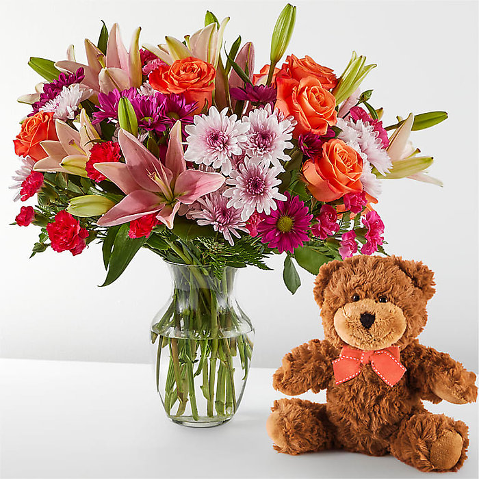 Here's Looking at You Bouquet &amp; Bear Set